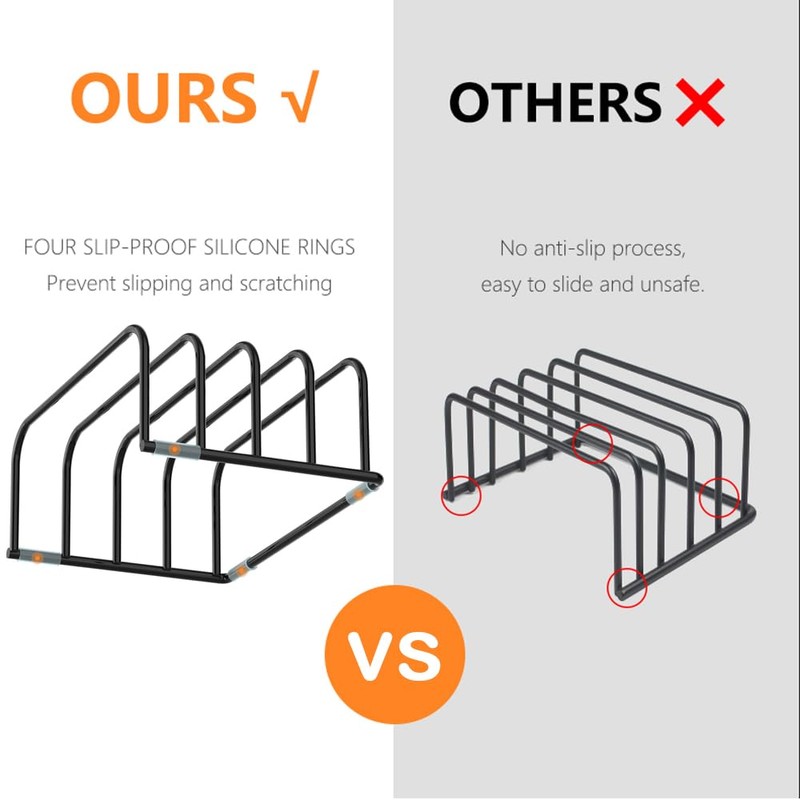 KORRTFID Cutting Board Storage Rack, Compact Cutting Board Organizer, Cutting