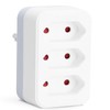 Aigostar Multiple Socket for Euro Plug, Socket Adapter 3 Compartments,