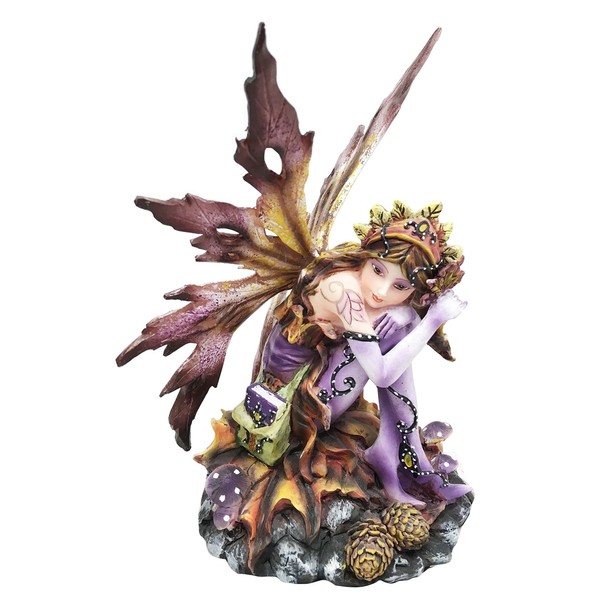 George S. Chen Imports Purple Fairy Sitting Collectible Figurine Decoration Statue Décor