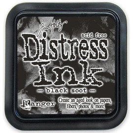 Tim Holtz Distress Ink Pads Set, 3x3 Inches, 5 Colors with 2 Carnora Brushes, Vintage Photo, Walnut Stain, Antique Linen, Tea Dye, Black Soot