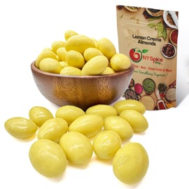 NY Spice Shop Lemon Creme Chocolate Covered Almonds - 8 Ounce Candied Creamy Crunchy Flavored Almonds Bulk For Birthday Parties, Bridal Shower and More