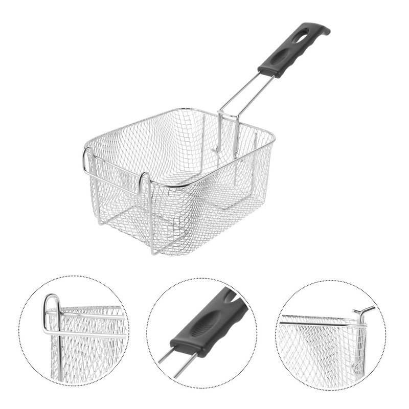 Alipis Stainless Steel Deep Fry Basket Mesh Strainer Frying Screen