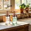 Amolliar Mason Jar Liquid Soap Dispenser Lid, Copper 2 Pack,