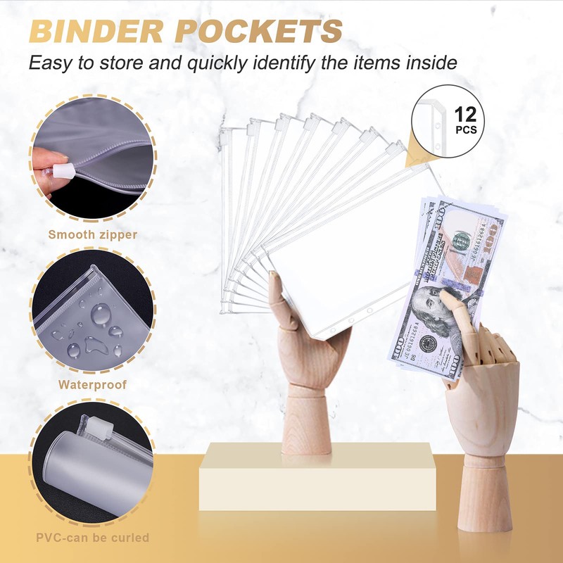 Taope Budget Planner, 6-Ring A6 Budget Binder, Money Organiser, with