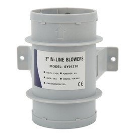 3 Inch Ventilation Fan Blower High Efficiency Stable Performance Plastic Inline Air Blower for Yacht RV DC12V