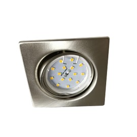 Trango® 6 LED Dimmable Square Recessed Downlight including 6X6 W LED Module Only 3 cm Depth TG6729-062SMD Edelstahl-Look