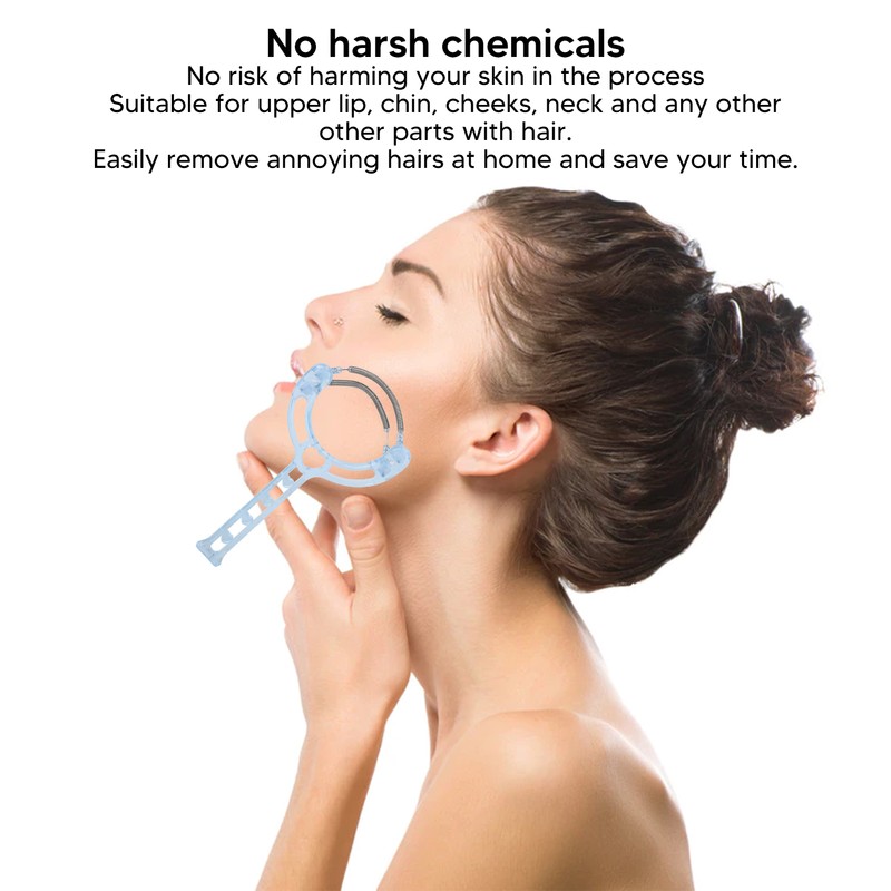 3PCS Facial Hair Removal Spring Handheld Face Epilator for Women