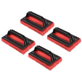 PATIKIL 15 cm Sponge Brush, 4 Pack Cleaning Scrub with Handle Kitchen Bathroom Sponge Washing Tools, Red