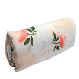 Little English Bamboo/Cotton Large Muslin Blankets for babies. Soft & comfortable blanket, perfect for swaddling - Luxury Pram Blanket - Floral Pink Rose - 120cm x 120cm