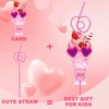 32 Pack Valentines Day Gift Cards with Colorful Crazy Straws