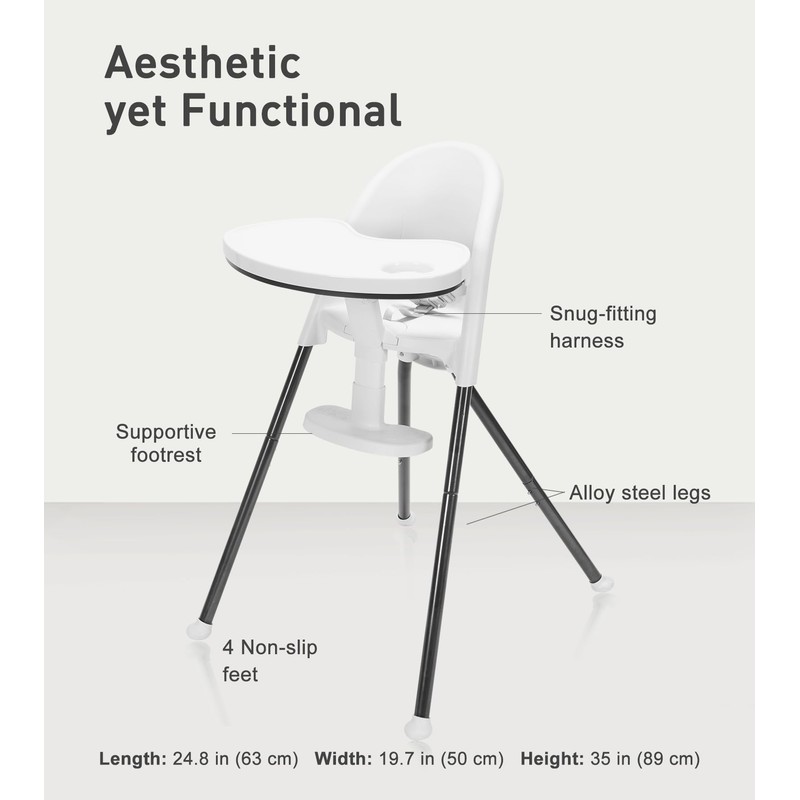 Funny Supply 3-in-1 Foldable High Chair, Portable & Convertible Baby