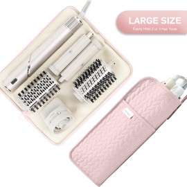 Hot Tools Organizer Karsyon Heat Resistant Mat Case Hair Tools Holder Travel Bag Portable Hair Styling Tools Cover Pouch for Curling Iron,Flat Iron,Hair Straightener (Pink)