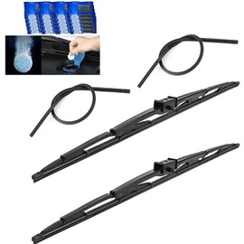 2Pcs 36" Heavy Duty Windshield Saddle Mount Wiper Blade Replacement for Motorhome Recreational Vehicle RV and Bus with 2 Rubber Refills and 20 Pieces Car Concentrated Washer Tablets 27mm 23mm.