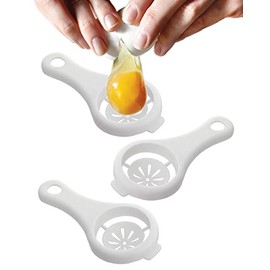 Egg Separator Egg Yolk White Separator - 3Pcs White Decorative Eggs White Filter Egg Yolk Separator Cool Kitchen Gadgets Strainer - Chicken Egg Separator Egg Divider Egg White Separator Chef Gadgets