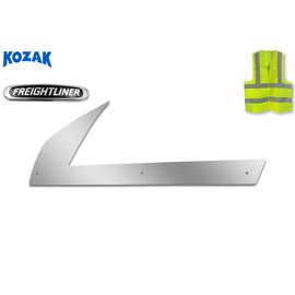 KOZAK Headlight Chrome Trim (Left Driver Side) Compatible with Freightliner Cascadia 2018+ Includes Logo and Reflective Vest