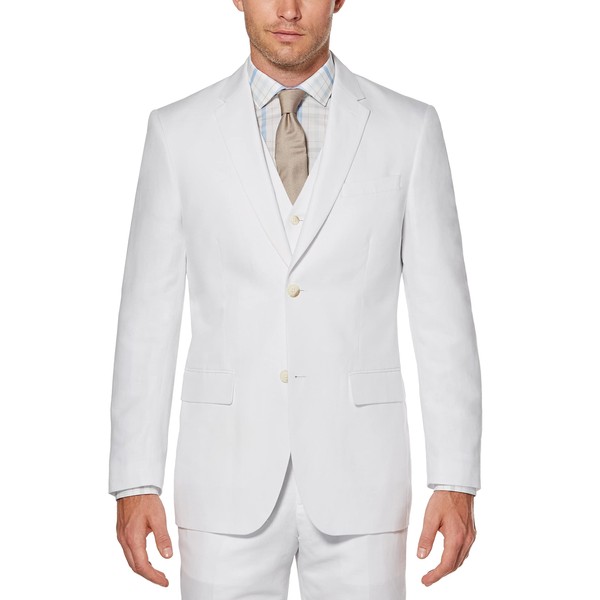 Perry Ellis Men's Linen-Blend Suit Jacket, Breathable Single Breasted Blazer,