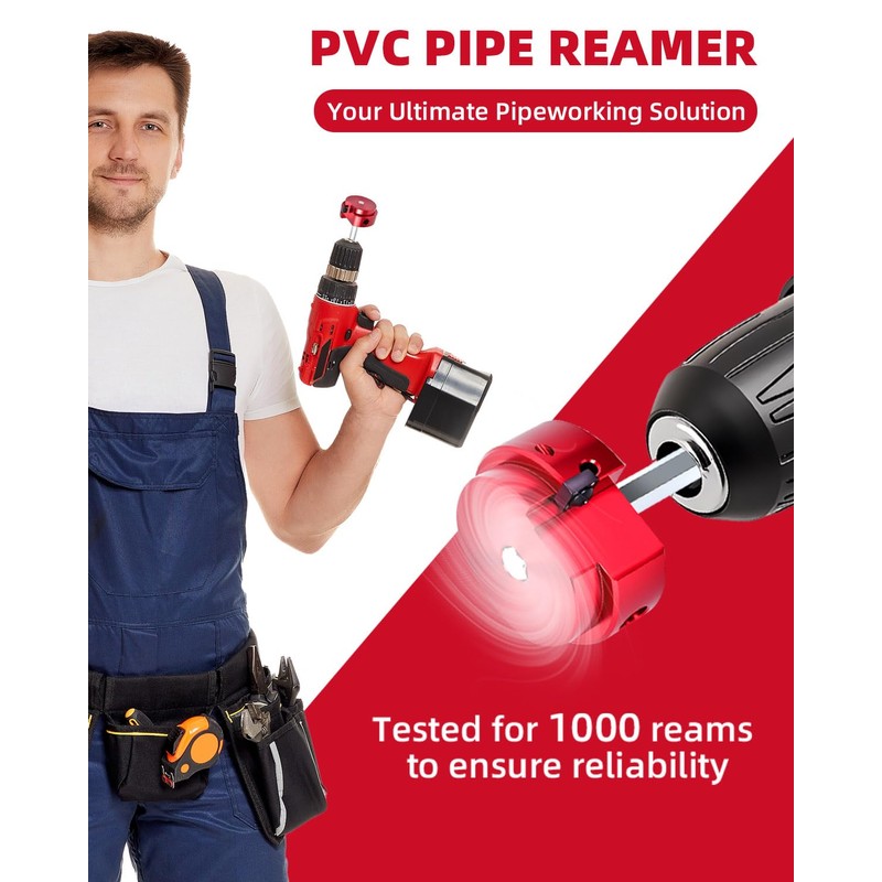 Erayco 1-1/4" PVC Pipe Reamer, Plastic Pipe Fitting Reamer Tool,