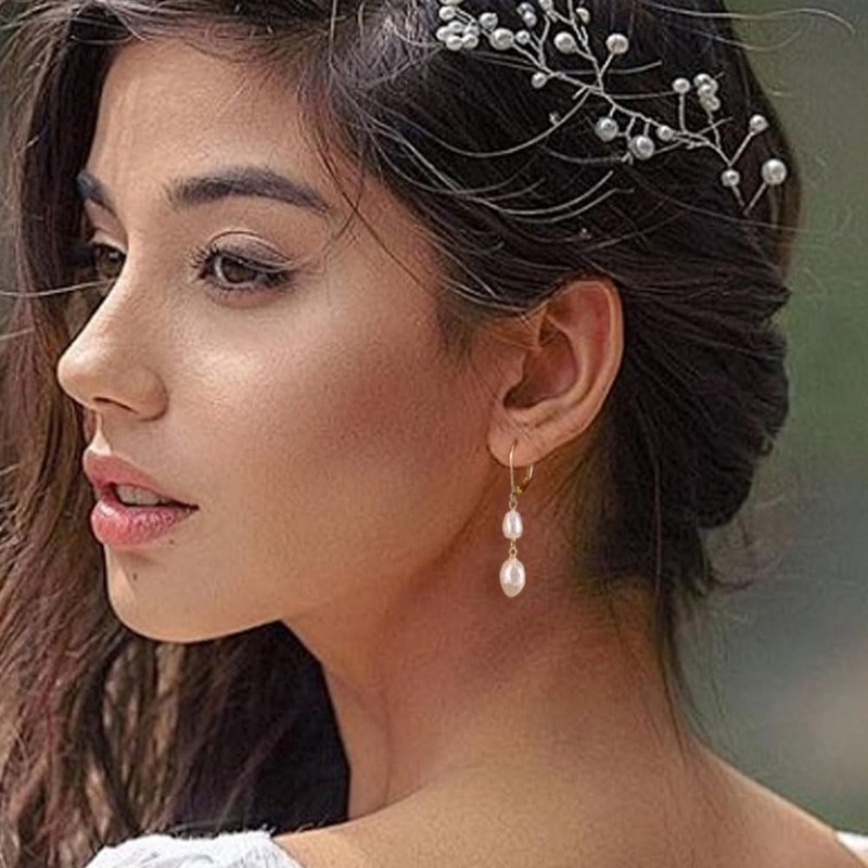 TTPSRY Ohrringe für Frauen Mode 14k Perlen Ohrringe 925 Sterling