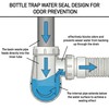 Universal Flexible Bottle Trap for Bathroom Sink Drain - 1-1/4