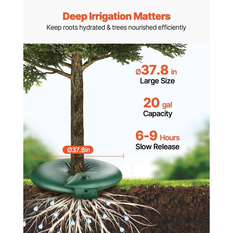 VEVOR Tree Watering Bag Slow Release, 4 Pack 20 Gallons