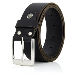 LINDENMANN Men's Buffalo Leather Belt 40 mm Black, black