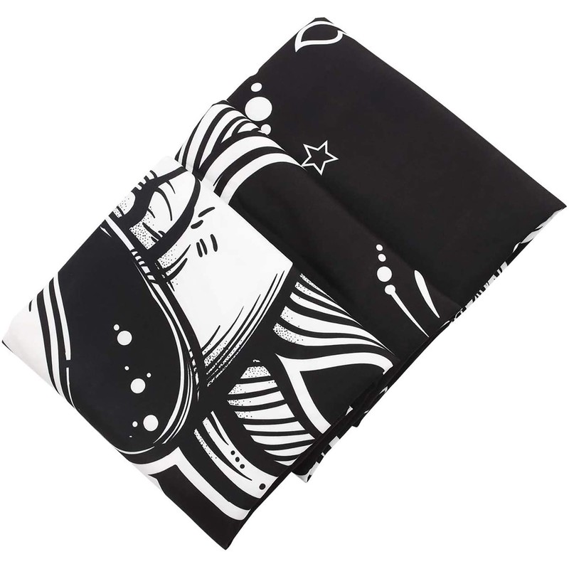 Ftuency Sun and Moon Tapestry Black and White Tapestries Mystic