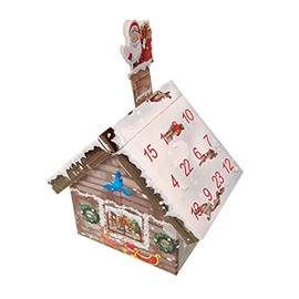 Krebs Glas Lauscha - Christmas Decoration / Tree Decoration - Advent Calendar 24 Glass Pendants - Motif: 3D Advent House - Size of Pendant: Approx. 4-5 cm