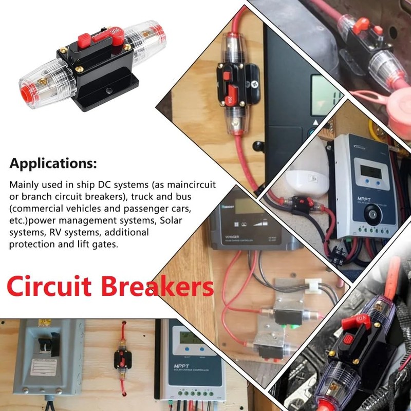 MiJunHD 40 Amp Manual Reset Circuit Breaker,12V-24V DC Inline Fuse