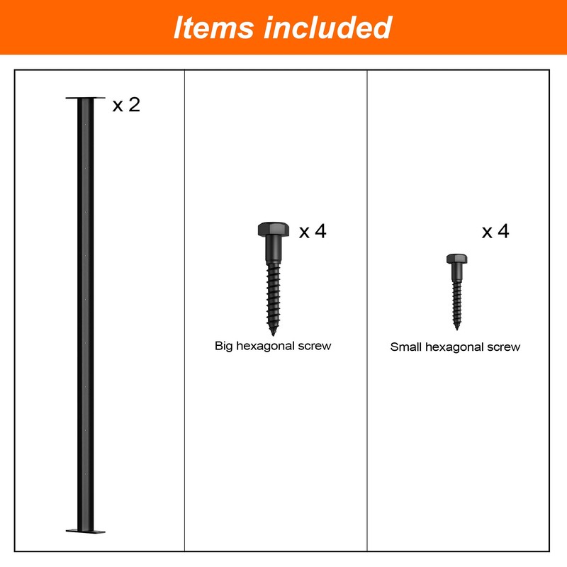 Deck Man 2 Pack Stainless Steel Pre-drilled Intermediate Post/Studdle Pickets
