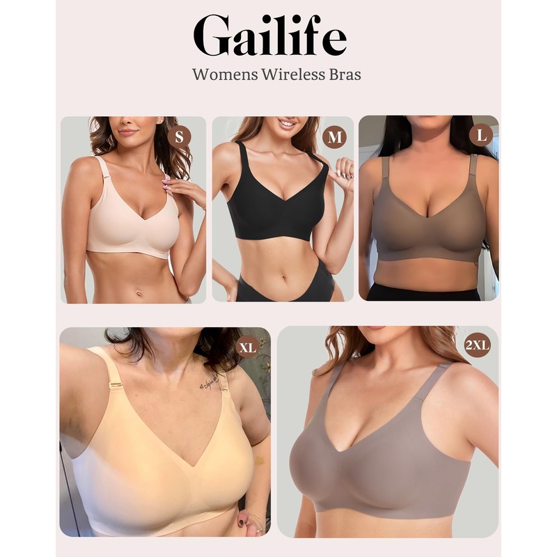 Gailife Comfort Bra for Women Wireless Bras Seamless Supportive Full