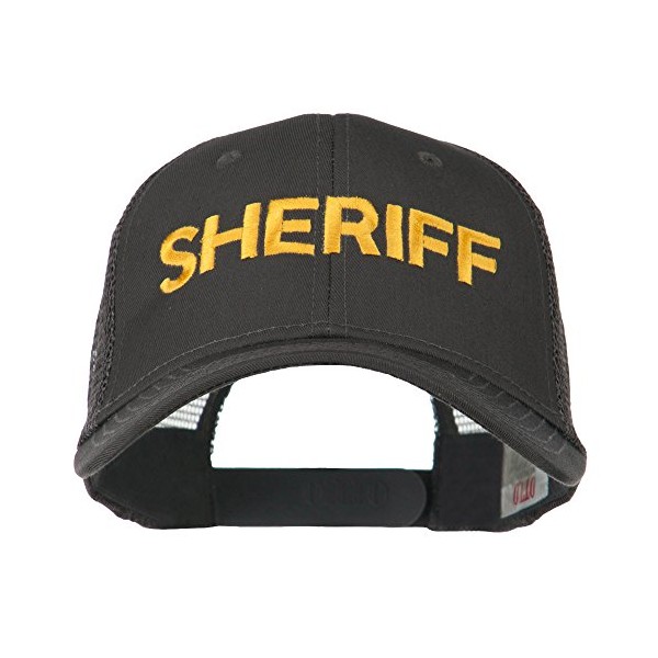 e4Hats.com Sheriff Embroidered Military Mesh Back Cap - Charcoal Grey OSFM