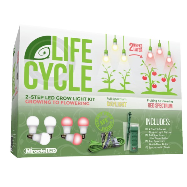 Miracle LED Plant Life Cycle 3-Socket Synchronized Grow Light Kit