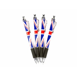 Rollerball Pens with Union Jack Design, Set of 4 Pens, London Souvenir Collectable