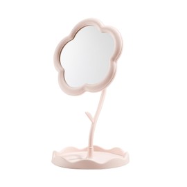 LONGSHENG - SINCE 2001 - Pink Desktop Makeup Mirror Flower Compact Mirror Children's Room Decor Bathroom or Bedroom Birthday Party Favors Birthday for Girls Women