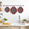 Cluren Collapsible Colander 3-Pack Set Space-Saving Foldable Kitchen Strainer with