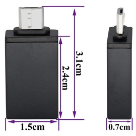 AAOTOKK OTG Micro to USB Adapter, Aluminum Alloy Micro USB Male to USB 2.0 A Female OTG (On The Go) Adapter for Android Smartphone Tablets More USB and Micro Devices (2 Pack-Black)