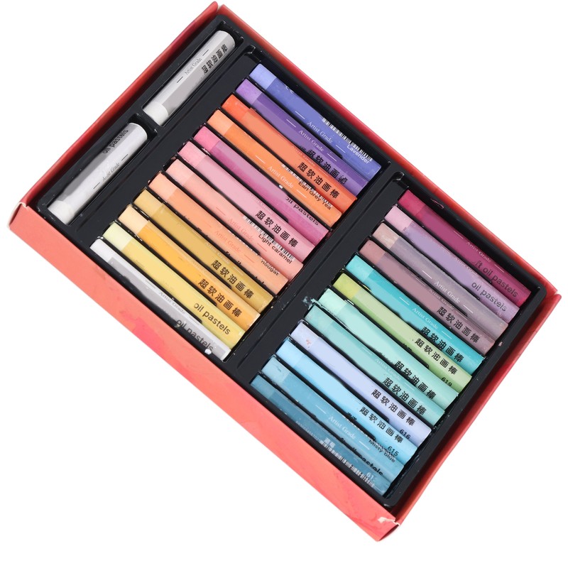 26pcs Oil Pastels 24 Colors Soft Creamy Safe Reliable DIY