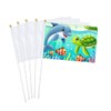 50pcs White Mini Handheld Flags for DIY Sublimation - Blank