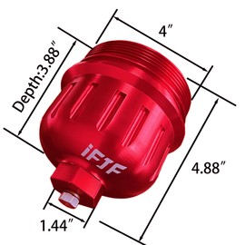 iFJF 134001 Fuel Filter Housing Cap Replacement for 2017-2020 GM Duramax 6.6L L5P Chevy Silverado/GMC Sierra 2500HD 3500HD (Red)