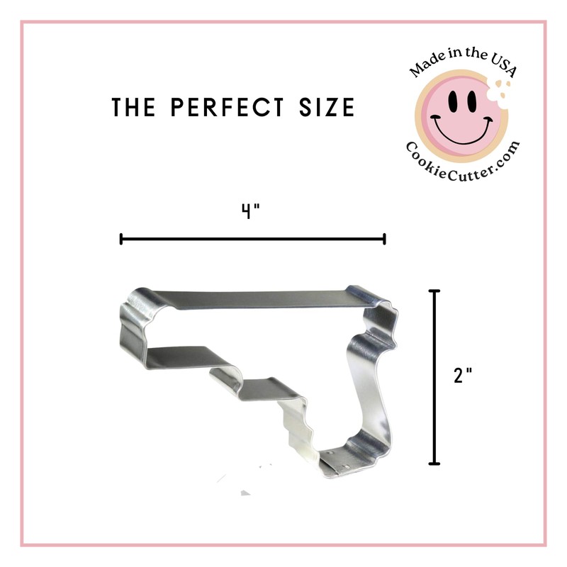 Hand Gun Cookie Cutter 4 Inch - Made in the