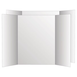 Eco Brites 26790 Two Cool Tri-Fold Poster Board, 36 x 48, White/White, 6/Carton