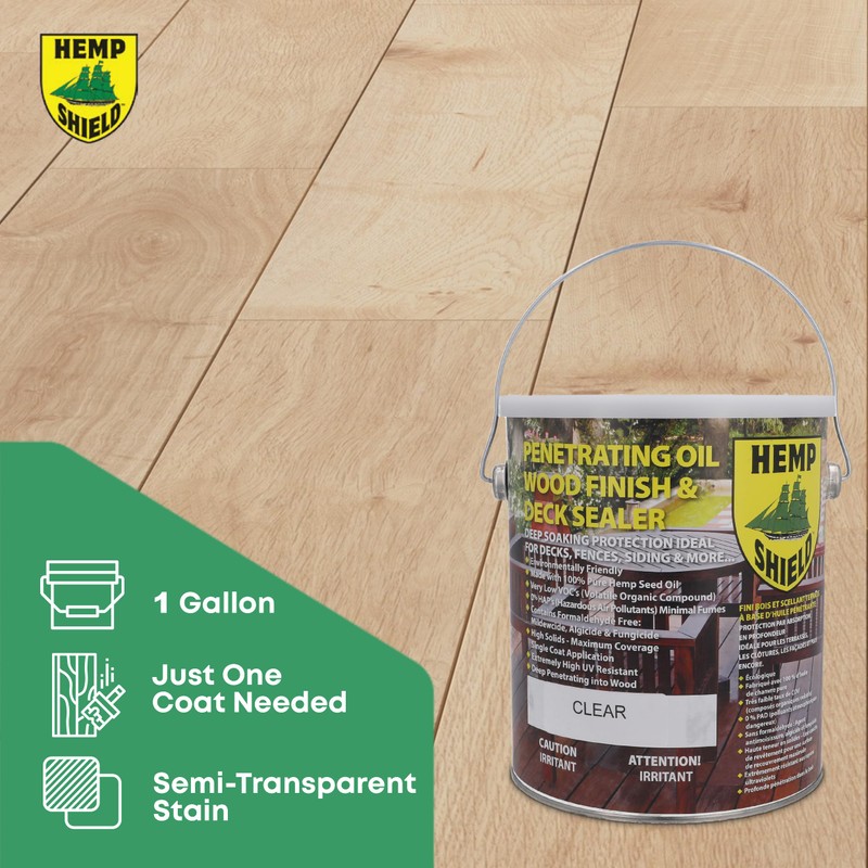 Premium Outdoor Wood Stain & Sealer - Semi-Transparent, UV Protection,