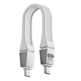 Poyiccot Short USB C Cable 5inch, 80Gbps Thunderbolt 5 Cable Up to 120Gbps Bandwidth Boost, 16K/8K 240W USB C Cord in White, Compatible with Type C Thunderbolt 4/3,USB 4, SSD, MacBook, Dock