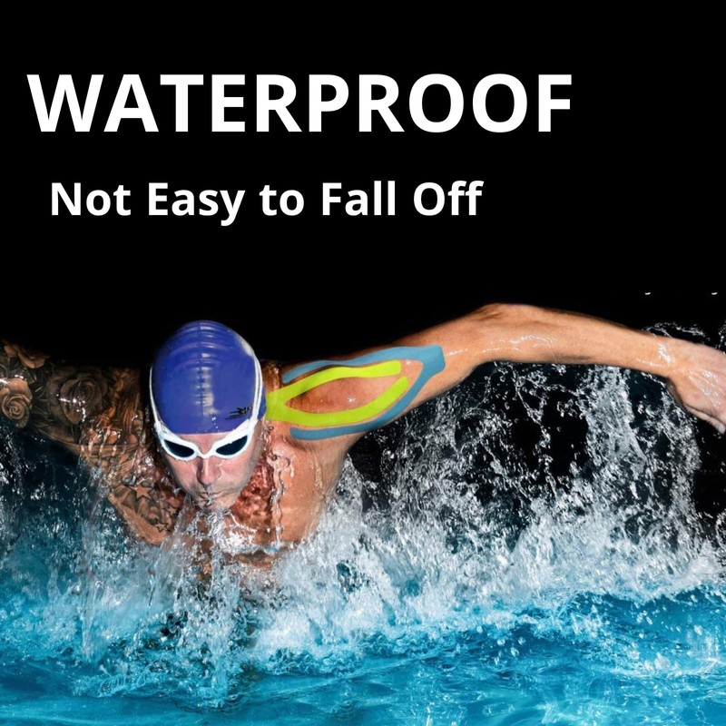 Kinesiology Tape 5CM*5M, Cotton Elastic Athletic Tape Uncut, JOMWEN Latex