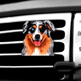 WIRESTER Car Air Vent Clip, Decorative Accessories, Interior Decoration for Cars - Cute Merle Aussie Australian Shepherd Dog
