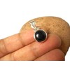 Art Gecko Small Round Black Onyx Pendant 925 Sterling Silver