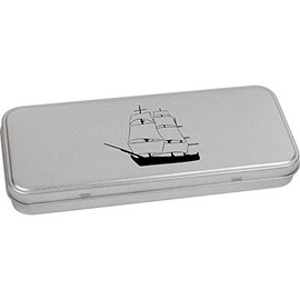 Azeeda 'Sailing Ship' Metal Hinged Stationery Tin/Storage Box (TT00103058)