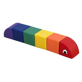 Children's Factory Baby Inchworm Sit Me Up Floor Seat, Primary CF321-902, Indoor Play Equipment, Toddler Ride On Learning Toys for Daycare or Playroom, Small, Rainbow