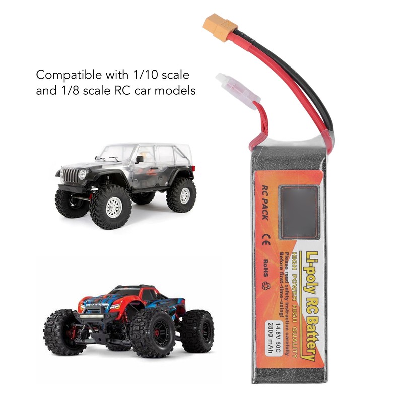 RC Lipo Battery 14.8V 60C Discharge Rate 4S XT60 Plug