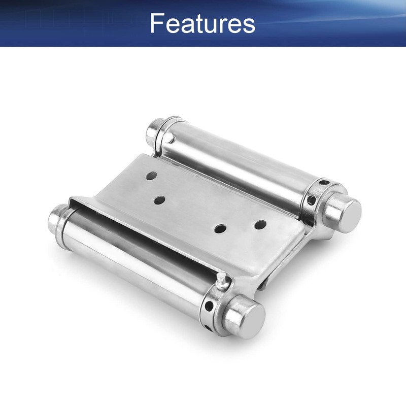 Yinpecly 3 inches Double Action Spring Hinge Stainless Steel Brushed